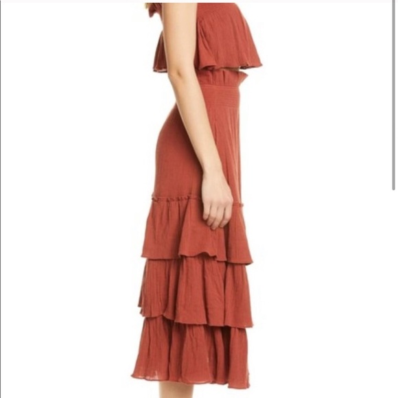 Free People Skirts Free People Sea Breeze Rust Midi Top Skirt Set Xs Poshmark